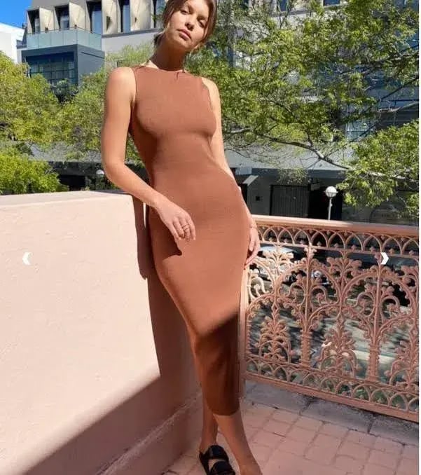 Bec & Bridge Sorbet Summer Midi Dress Brown Size AU 10 photo 4