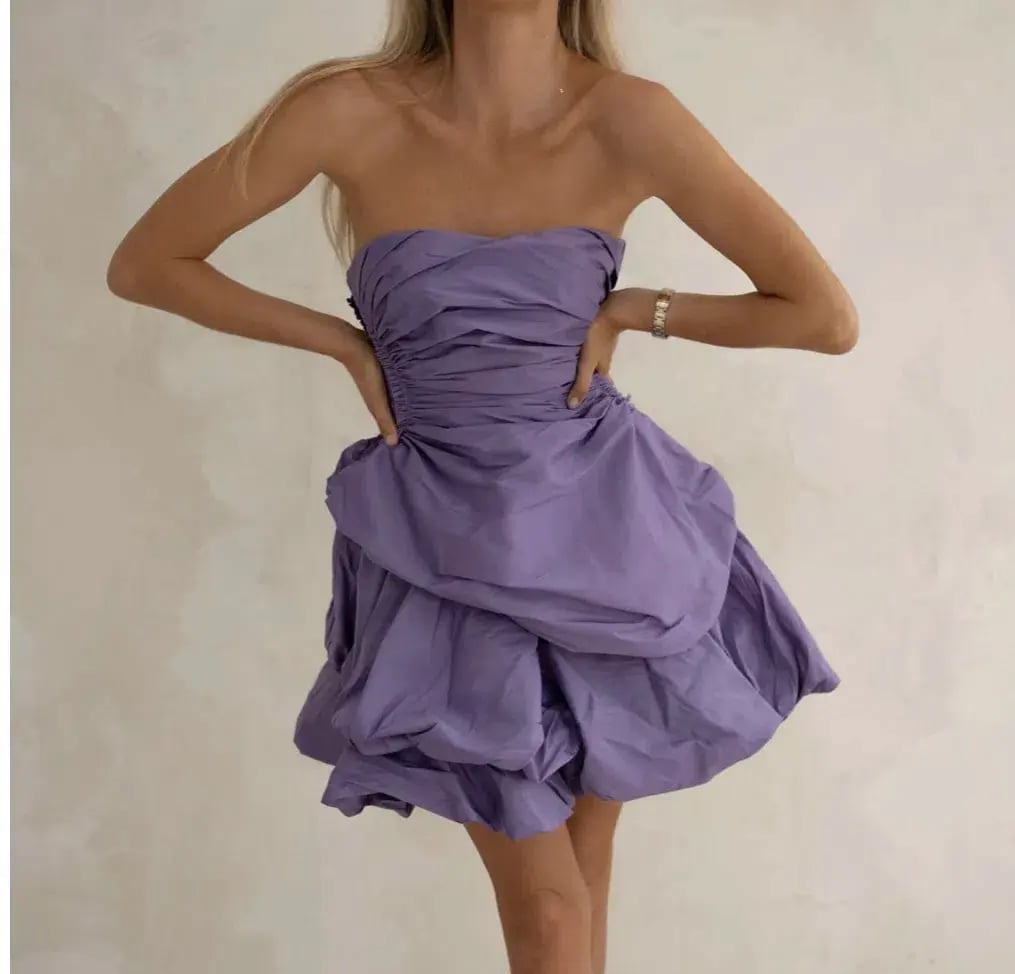 Aje Daybreak Strapless Mini Dress Deep Violet Size 4 photo 2