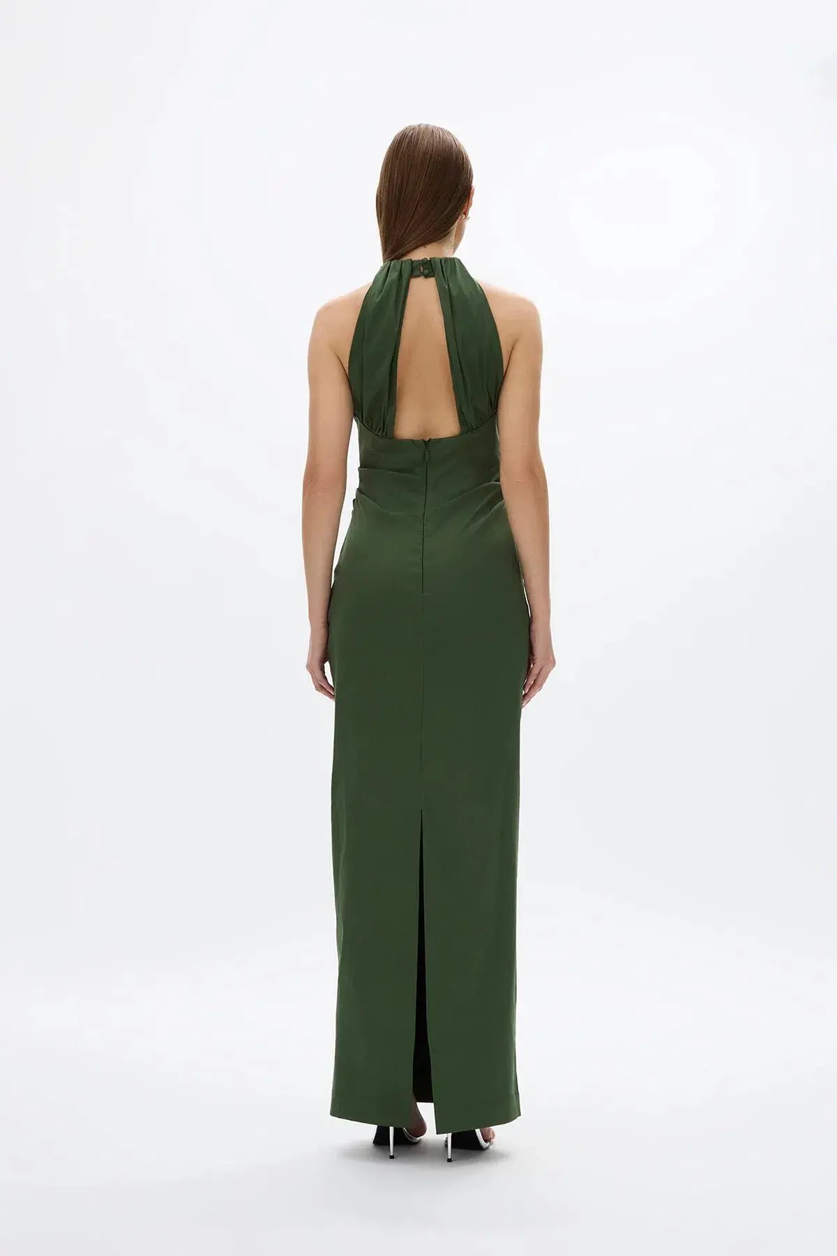 Rachel Gilbert Lottie Gown; Forest Green; size 12 photo 7