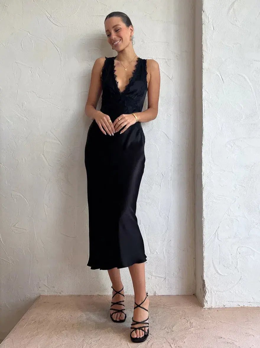 Shona Joy Camille Dress Black Size 10 photo 3