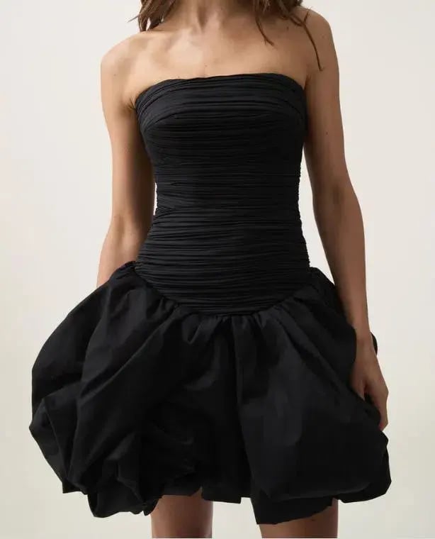 Aje Violette Bubble Hem Mini Dress in Black Size 14 photo 2
