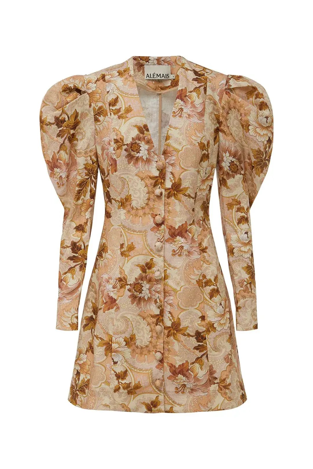 Alemais Phillipa Puff Sleeve Mini Dress Floral Size 10 photo 2