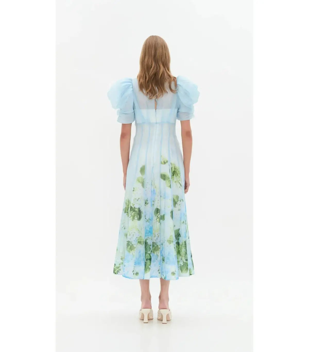 Aje Clementine Midi Dress in Blue Hydrangea Size AU 10 photo 3