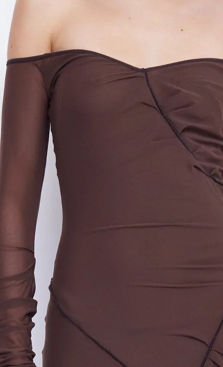 Bec & Bridge Isadora Long Sleeve Dress Chocolate/Black Size 8 photo 2