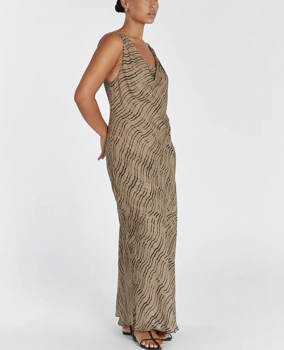DISSH Clair Choc Cowl Neck Dress Print Size 12 photo 3