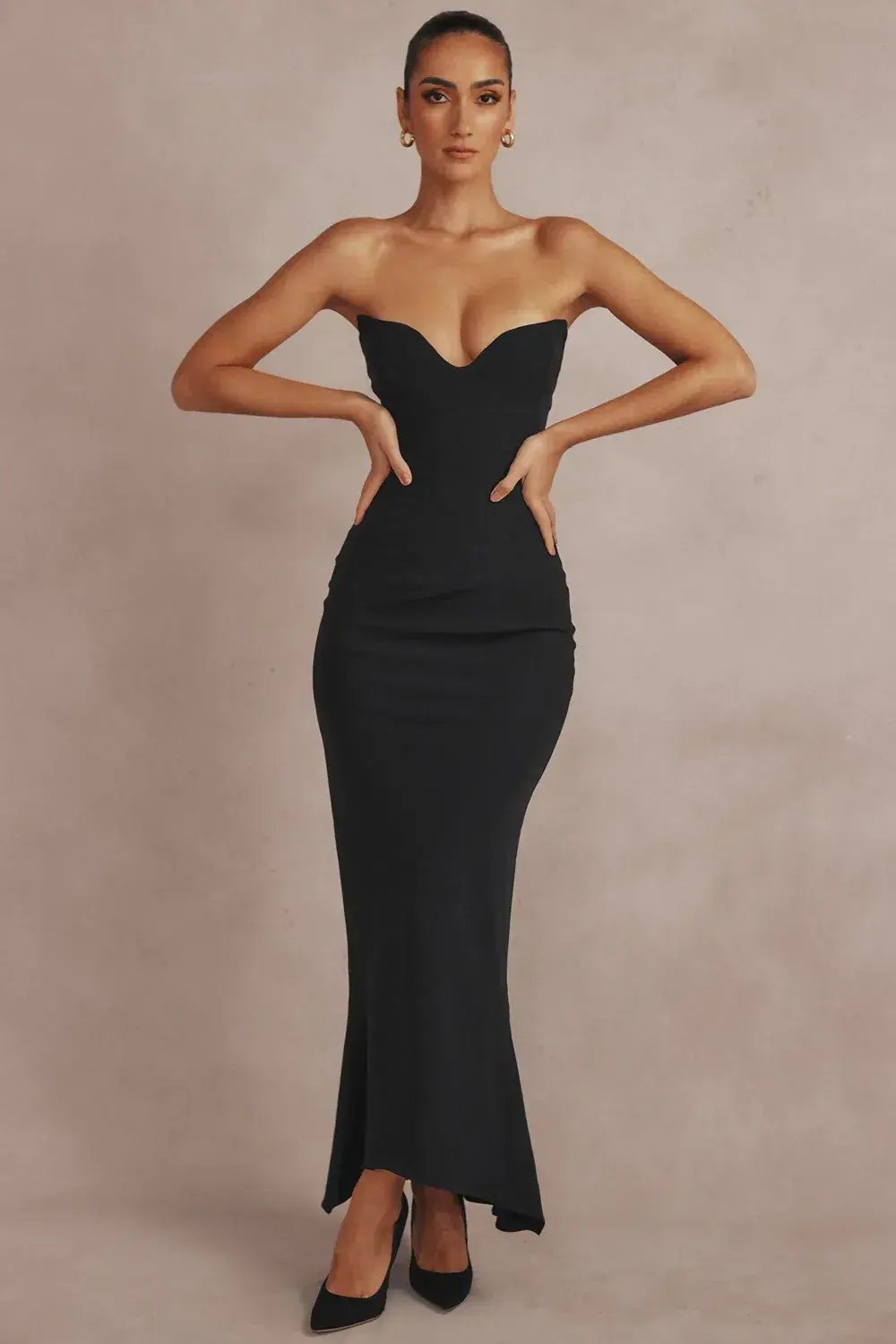 House of CB Sabine Black Strapless Corset Dress Black Size XS/Au 6 photo 2