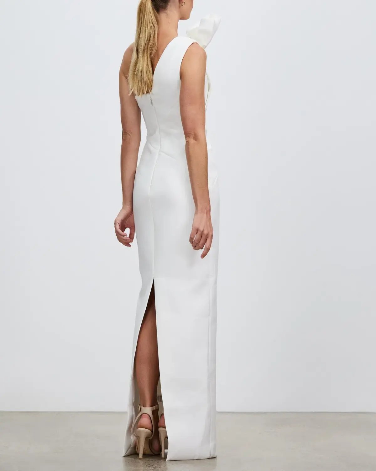 Rachel Gilbert Miche One-Shoulder Maxi Gown White Size 2/AU 10 photo 3