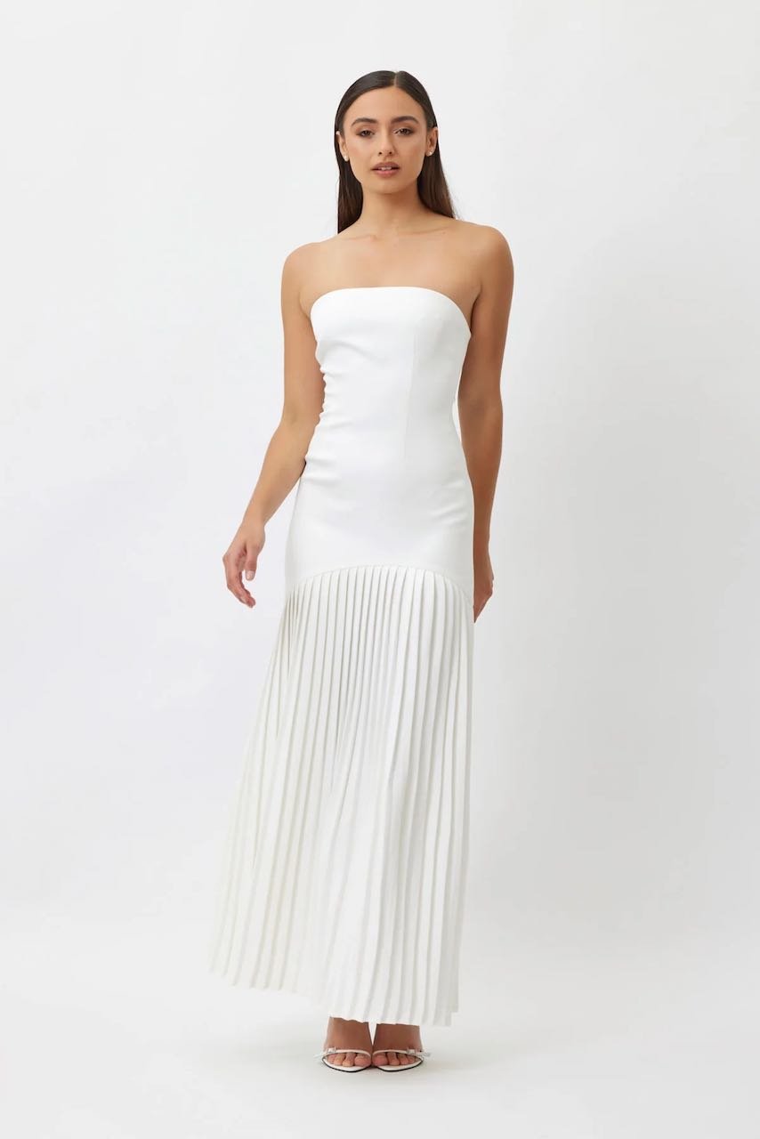 Bianca and Bridgett Mara Pleated Dress - White photo 3