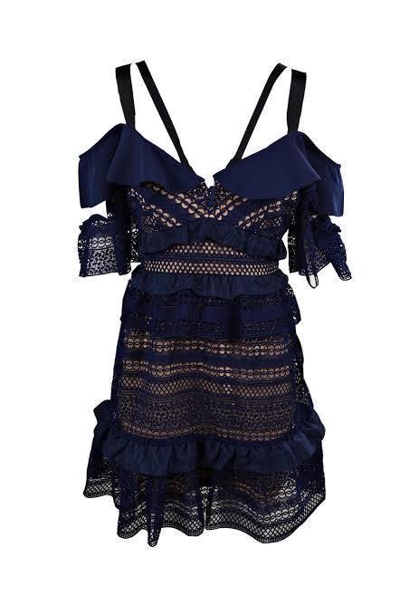Self Portrait Striped Panelled dress size 8 photo 2
