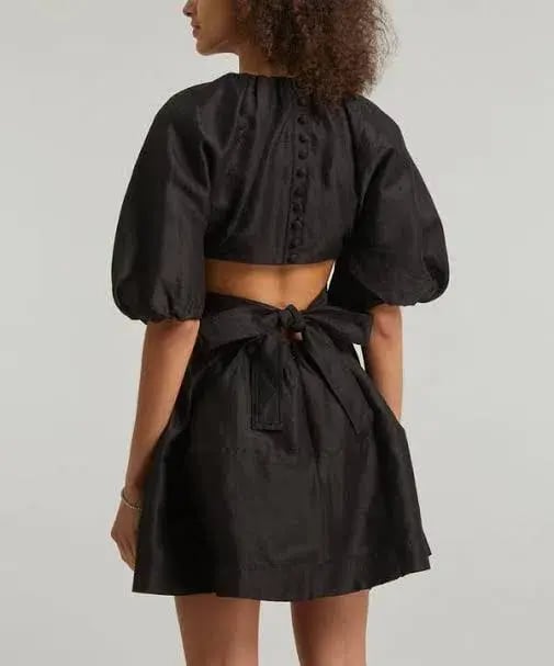 Aje Mimosa Cut Out Mini Dress Black Size AU 10 photo 2