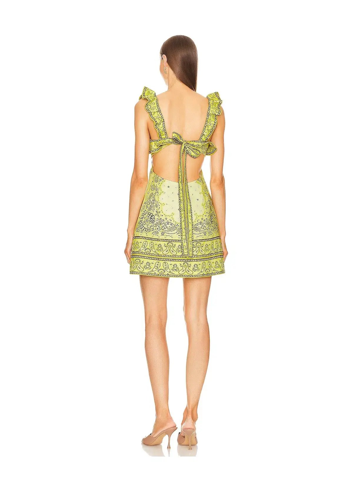Zimmermann Matchmaker Frilled Mini Dress in Yellow Bandana Size 2/ AU 12 photo 3