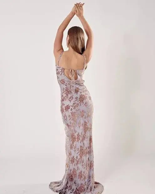 Rat & Boa Athena Purple Lilac Silk Maxi Dress Size AU 10 photo 4
