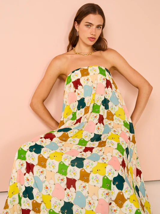 Alemais Evely Strapless Gown In Multi photo 2
