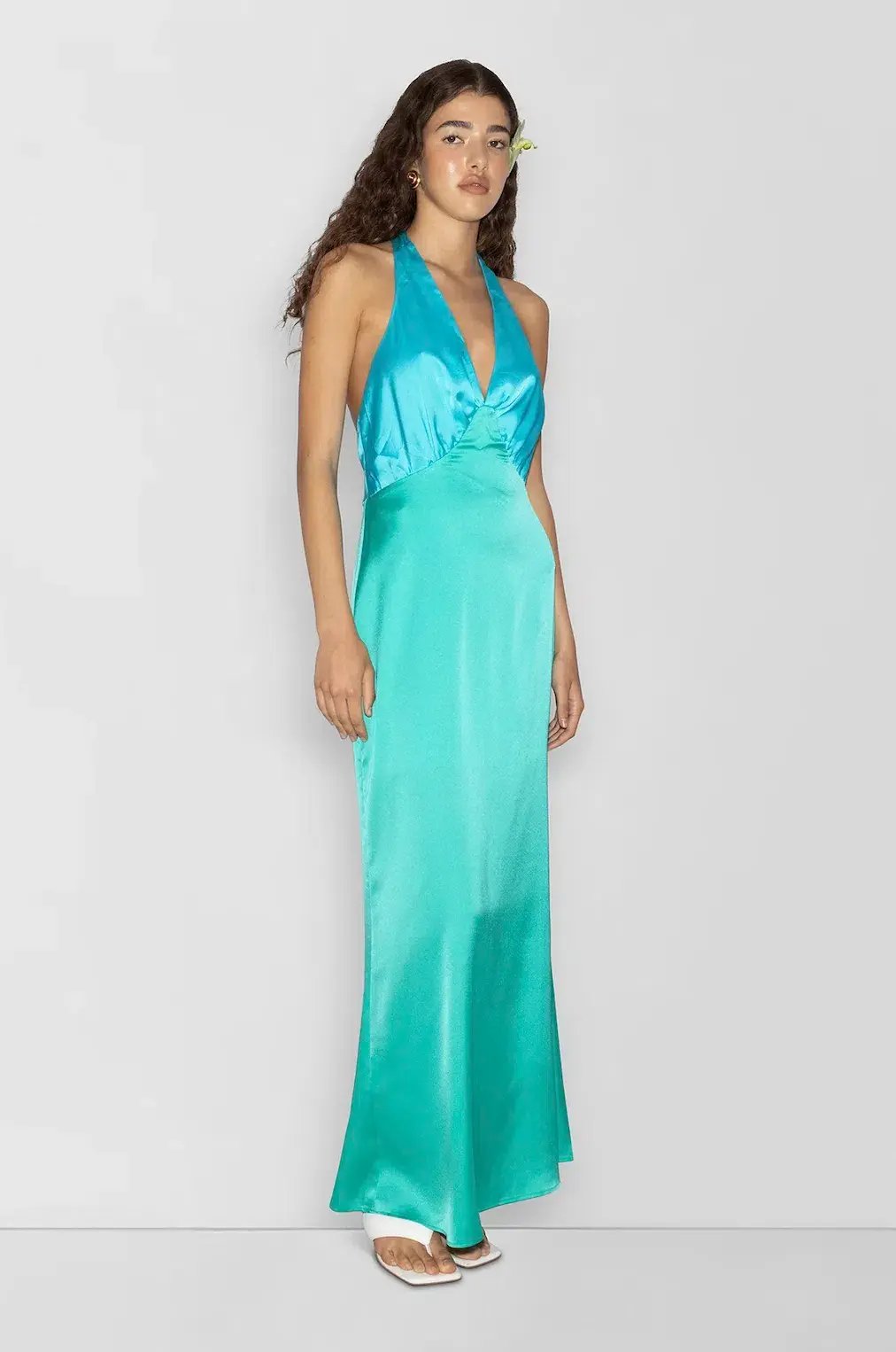The Wolf Gang Oahu Slip Dress Aquamarine Size M / AU 10 photo 4