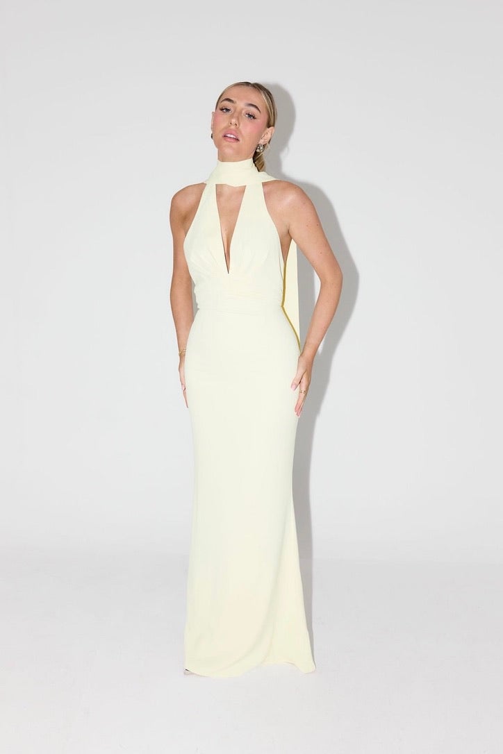 Odd Muse The Ultimate Muse Tie Neck Maxi Dress - Butter Cream photo 3