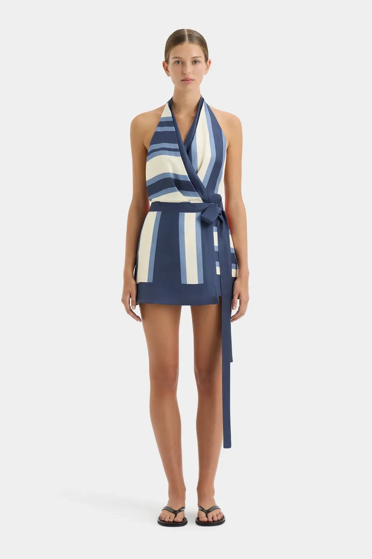 Sir the Label Dazed Wrap Halter Mini and Relaxed Pant Set in Studio Print Size 8 photo 3