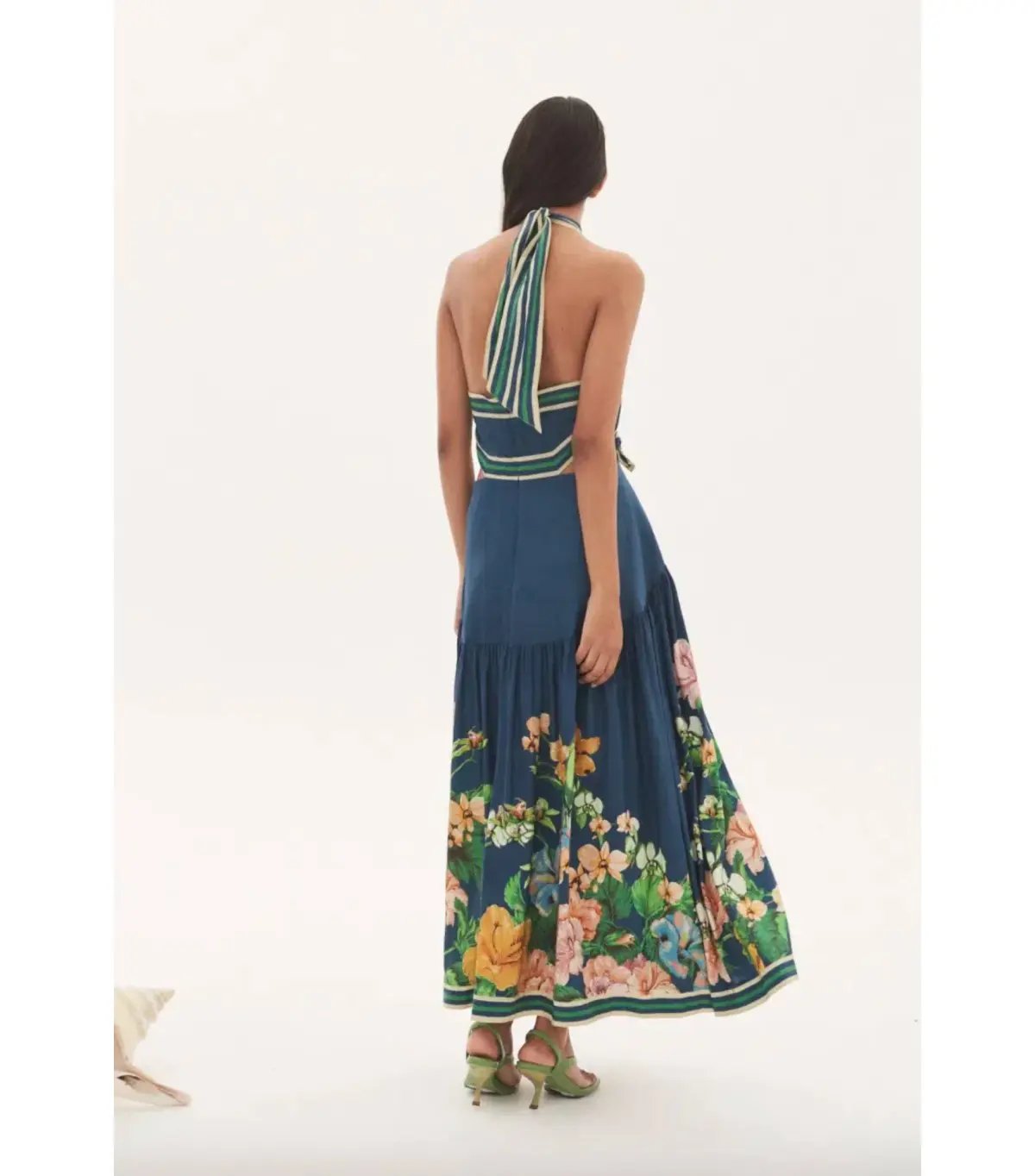 Alemais Lyla Halter Midi Dress Blue Size AU 12 photo 5