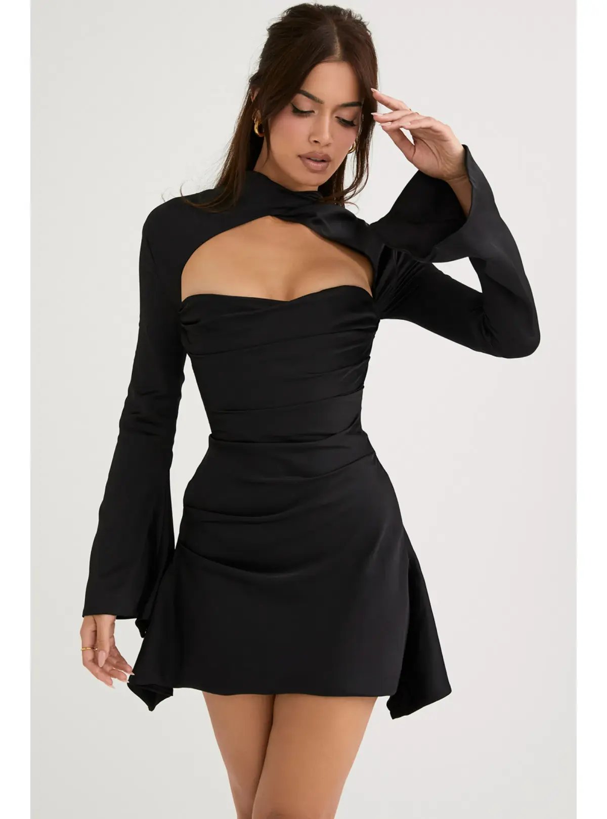 House of CB Toira Draped Corset Mini Dress Black Size Small / AU 8 photo 3