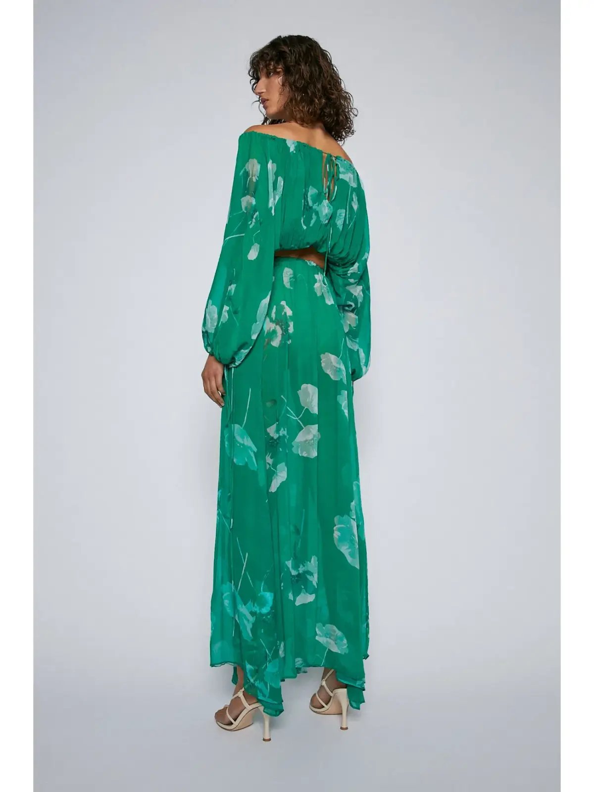 Scanlan Theodore Georgette Floral Set Kelly Green Size AU 8 photo 4