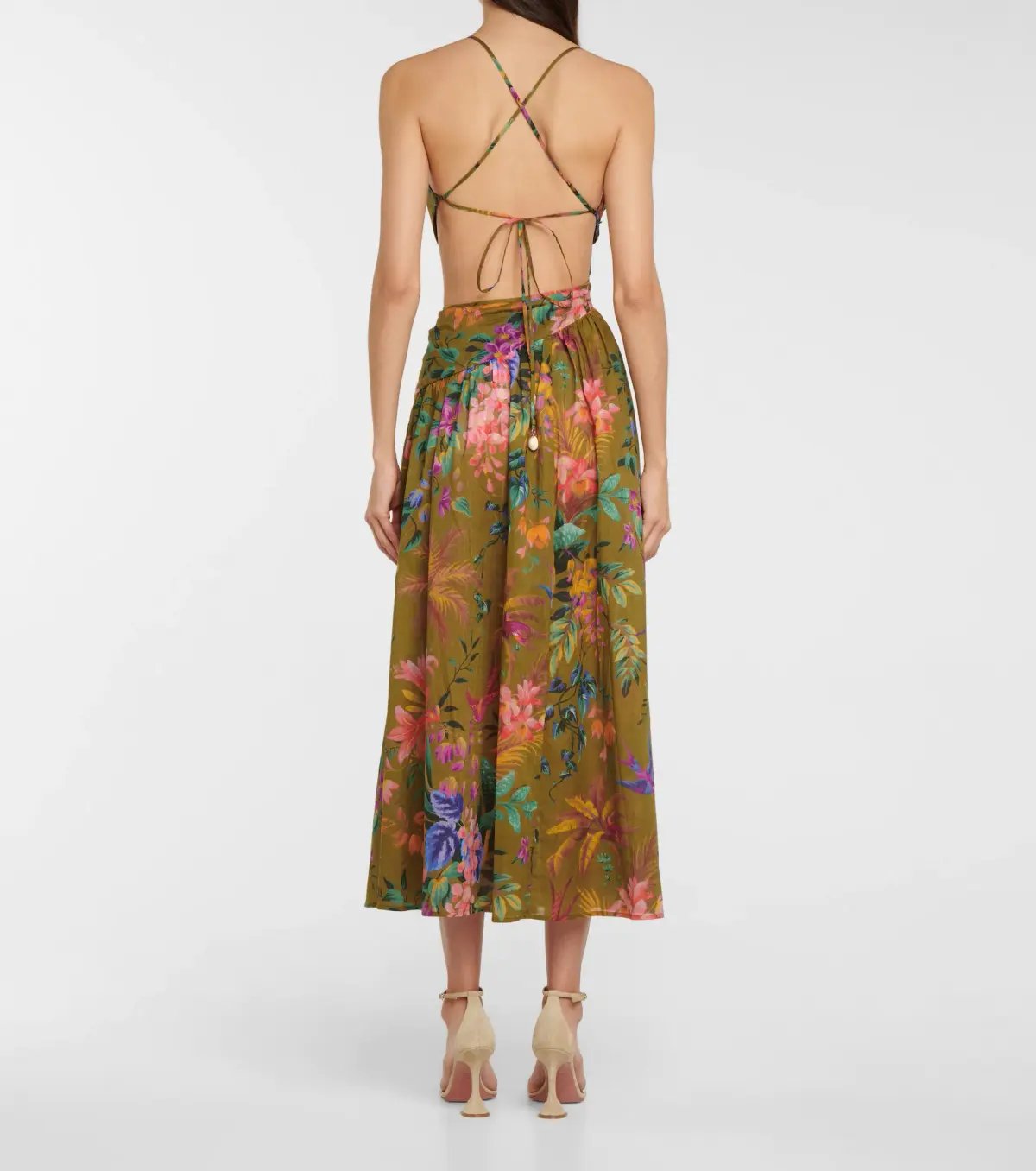 Zimmermann Tropicana Asymmetric Midi Dress Print Size 0 photo 3