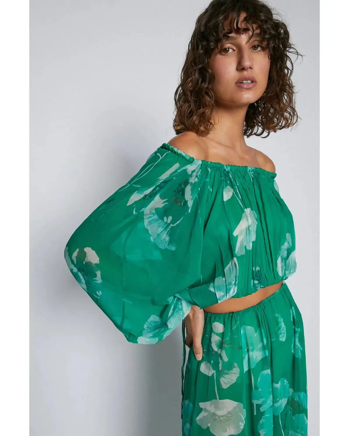 Scanlan Theodore Georgette Floral Set Kelly Green Size AU 8 photo 3