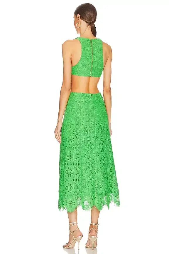 Alice Mccall Yvonne Lace Midi Cut Out Dress  Green Size AU 12 photo 2