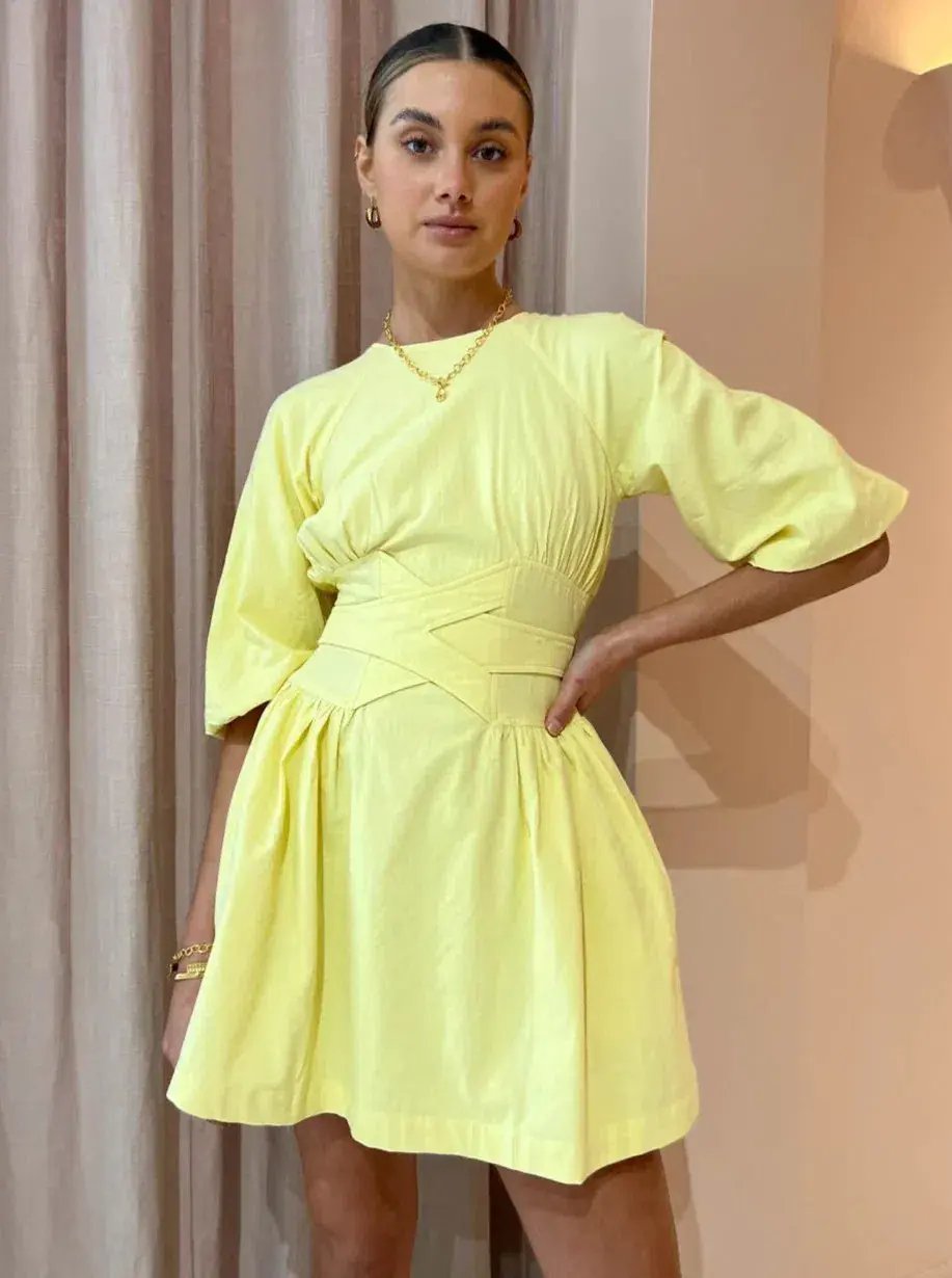 Sovere Mini Dress In Yellow Size AU 10 photo 2