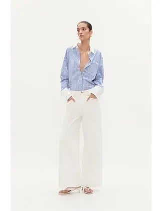 Aje Studio Palmer Striped Shirt Blue Size 6 photo 4