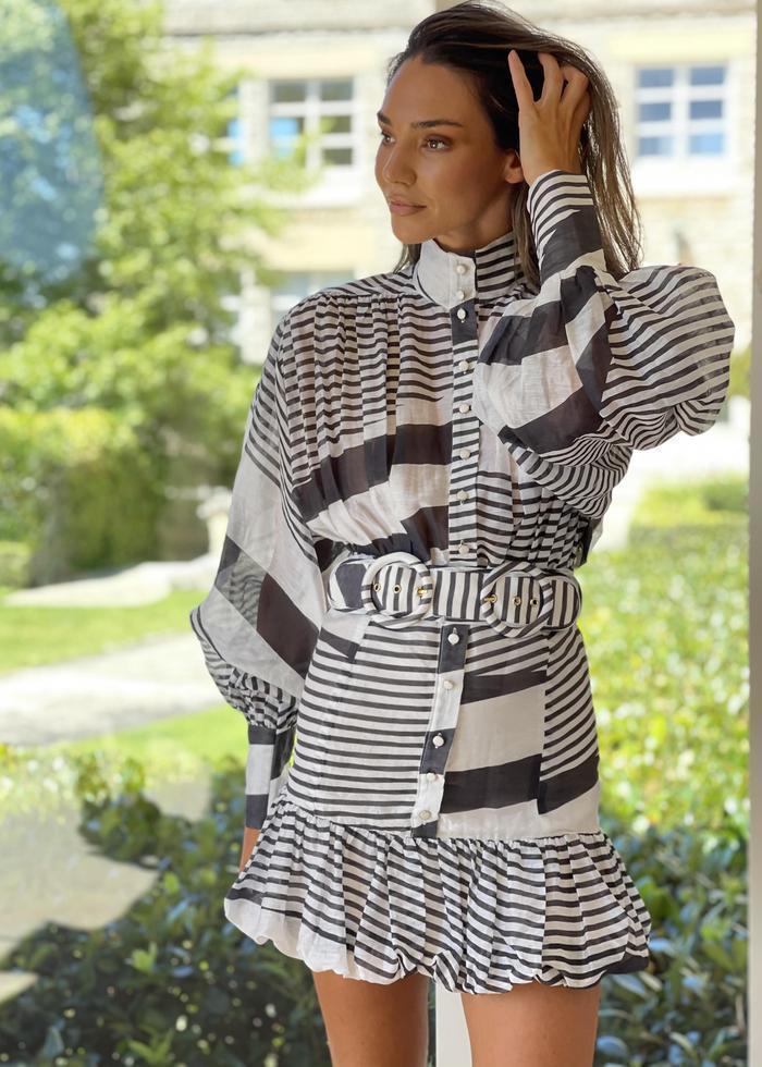 Mackenzie Mode Seeing Stars Dress Black/White Size 8 photo 3