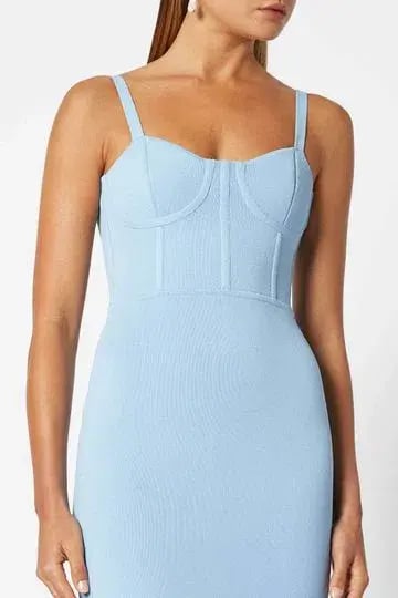 Scanlan Theodore Knit Bustier Dress Blue Size 6 photo 2