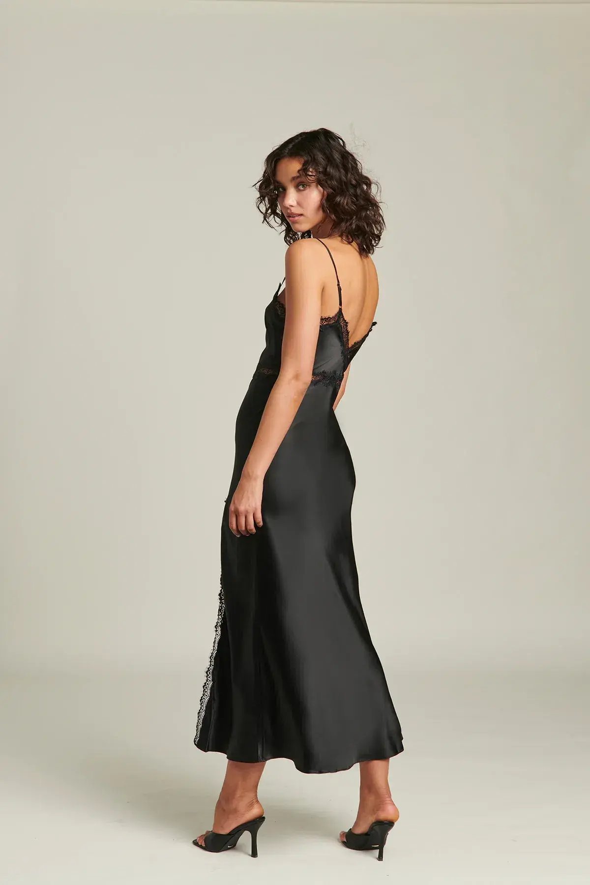 Ginia Naomi Silk Slip Dress Black Size XS photo 2