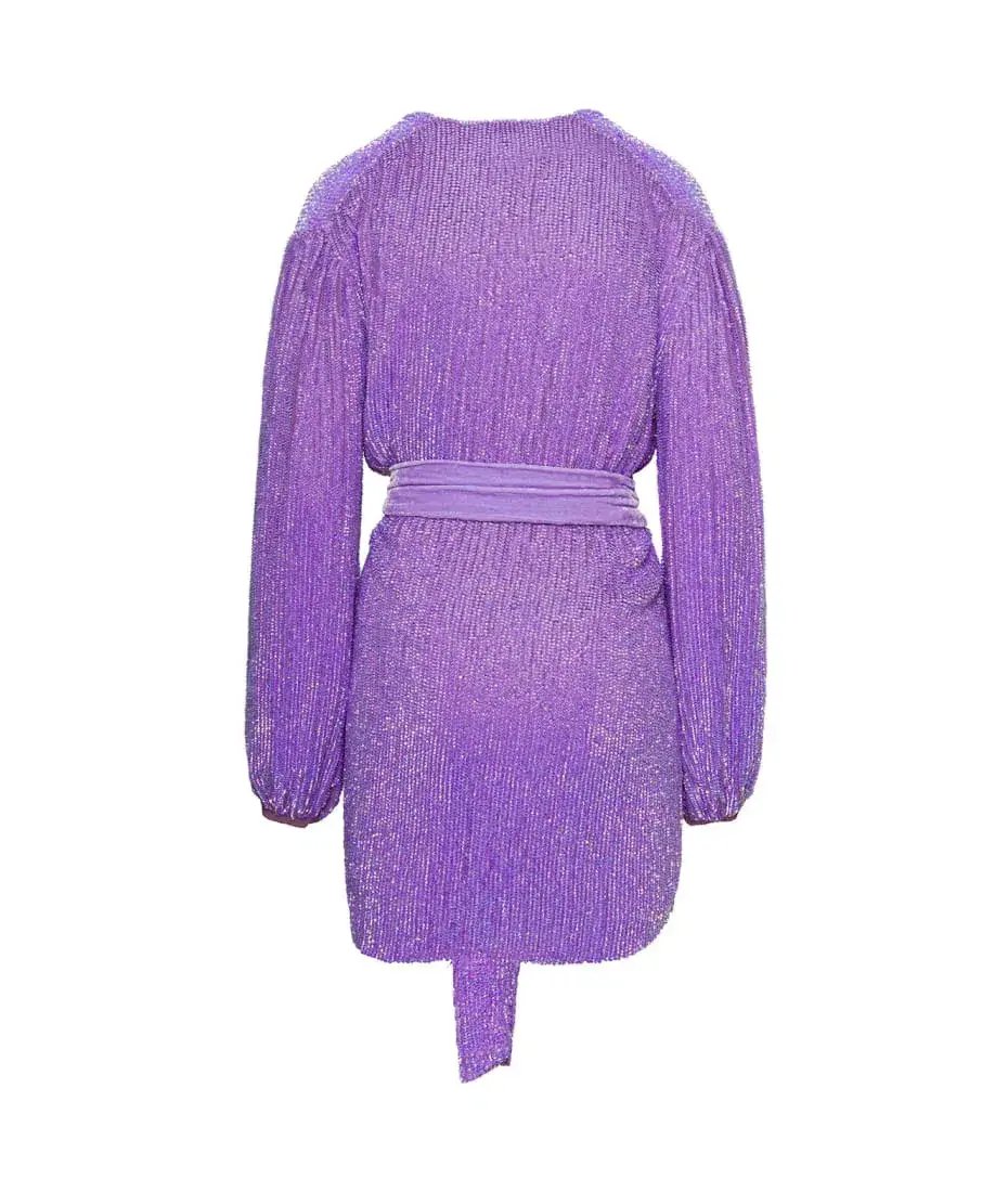 Retrofete Gabrielle Robe Violet Sequin Size 10 photo 4