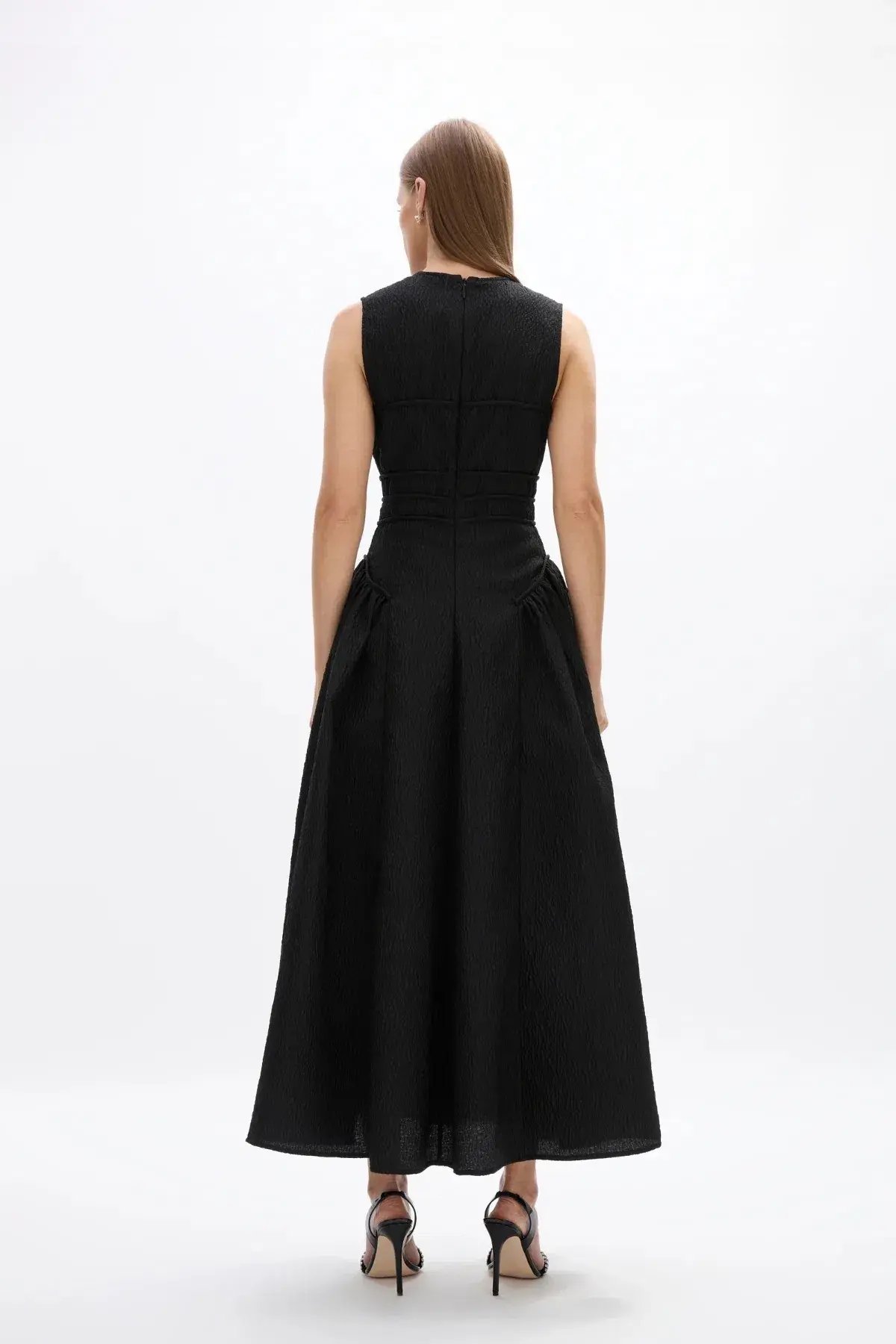 Rachel Gilbert Sophia Midi Dress Black Size AU 12 photo 4