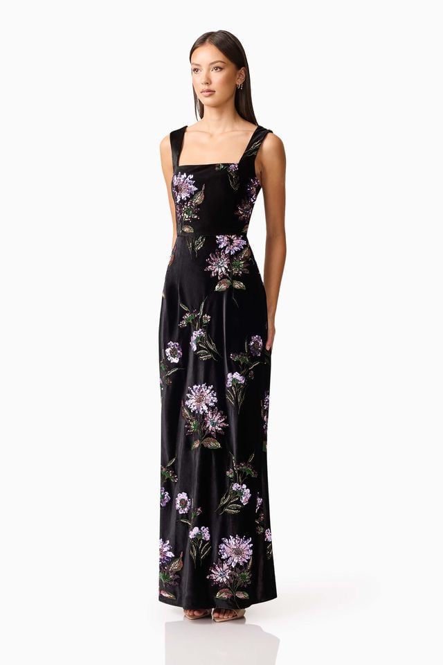 Elliatt Clio Gown - Black Multi photo 4