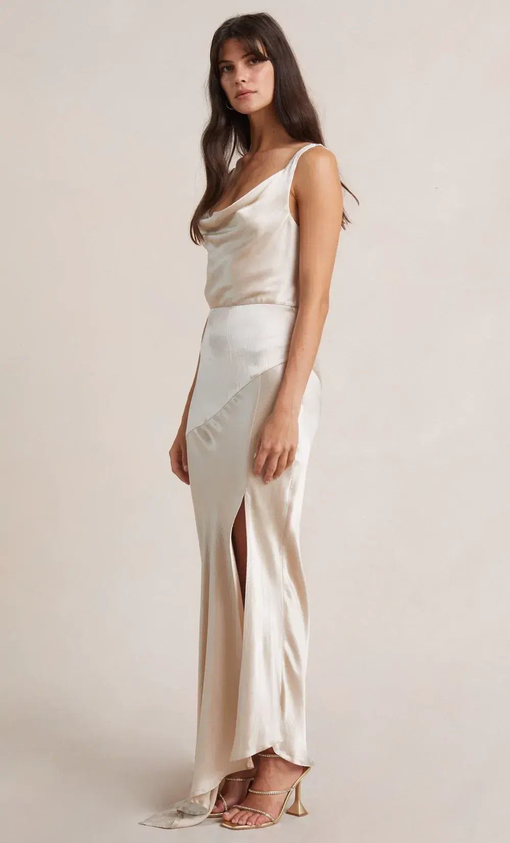 Bec and Bridge Moon Dance Cowl Dress Sand Beige Size 6 photo 2