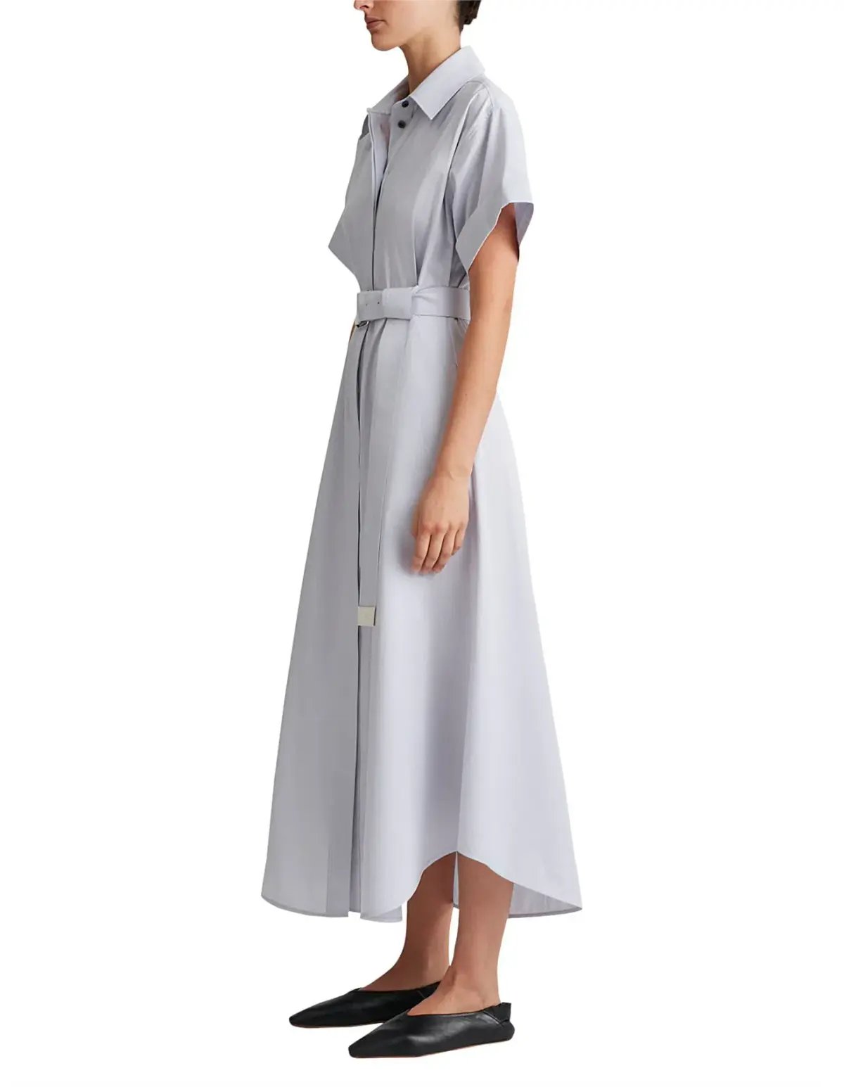 Camilla and Marc Finke Midi Shirt Dress Ice Grey Size 6 photo 2