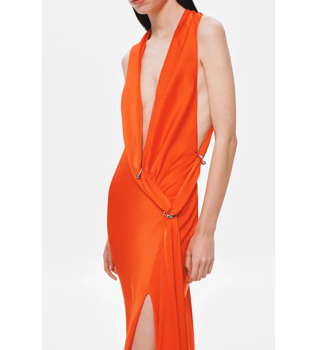 MISHA The Harlow Satin Maxi Dress Chilli Red Size AU 8 photo 3