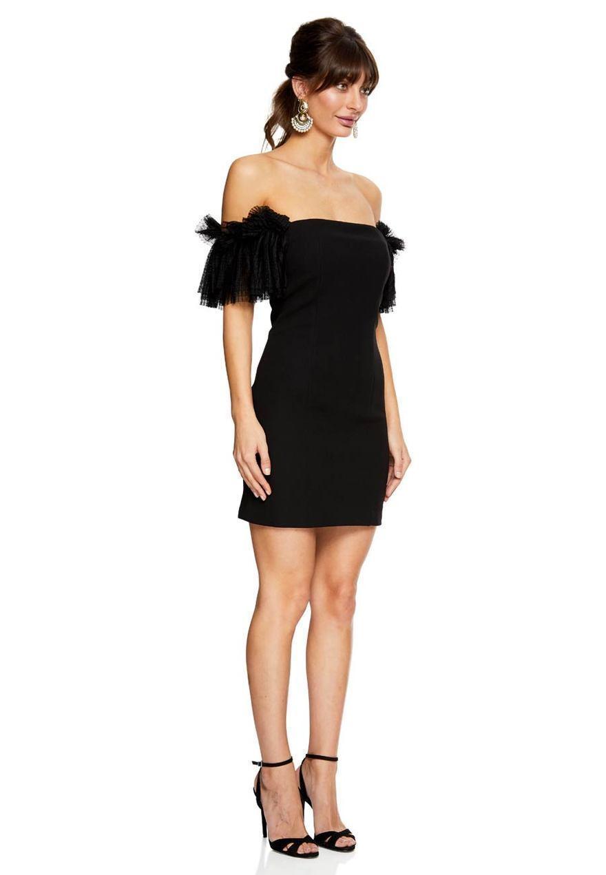Elliatt Marble Mini Dress Black Size 6 photo 2