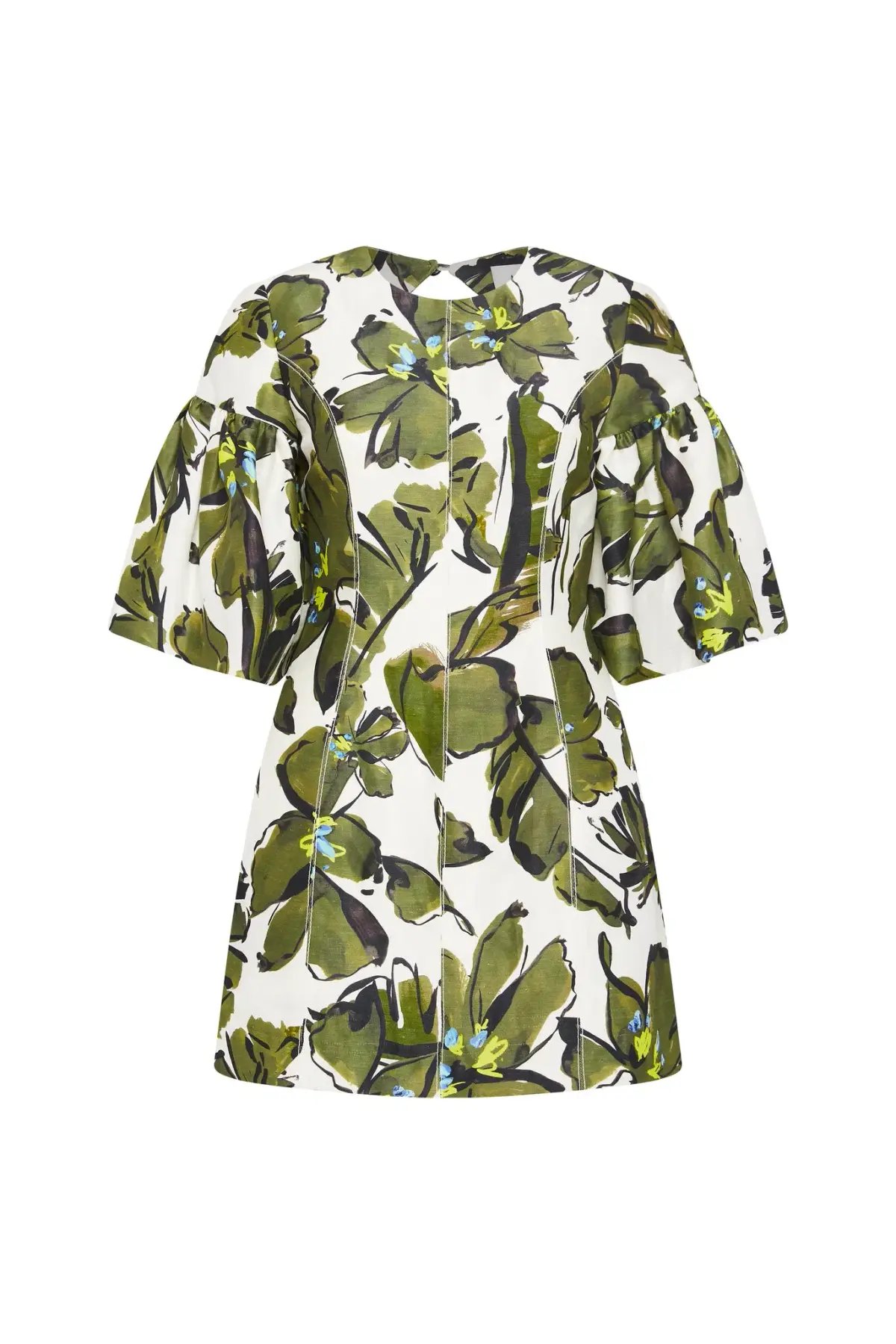 Aje Oasis Olive Leaf Cut Out Mini Dress Print Size 8 photo 4
