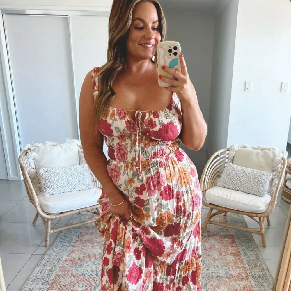 Kivari Maria Strappy Midi Dress Camela Floral Print Size 12 photo 3