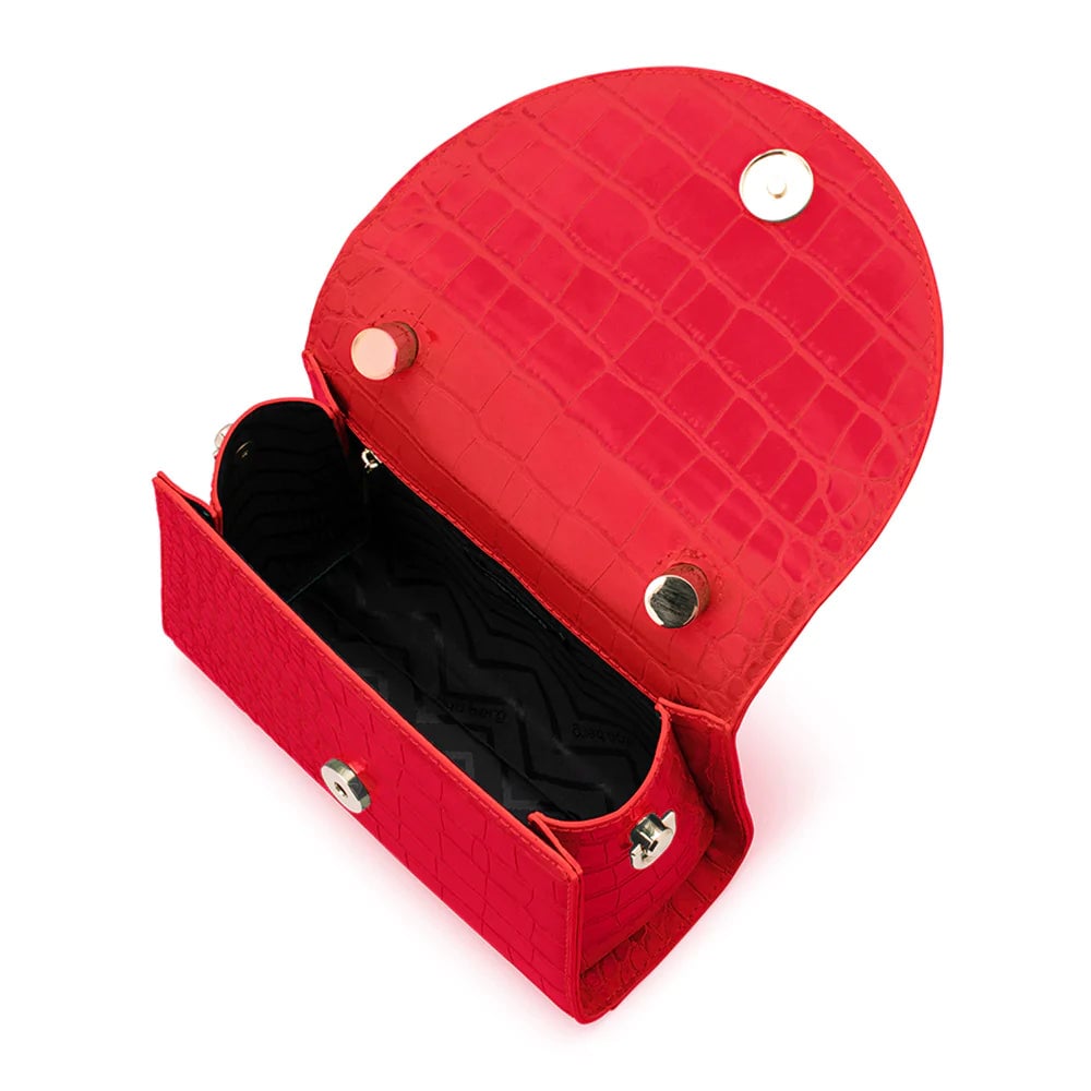 OLGA BERG NADIA TOP HANDLE BAG - RED photo 3