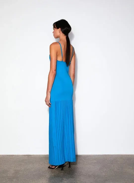 Wynn Hamlyn Accordion Slip Dress Blue Size XS/AU 6 photo 2