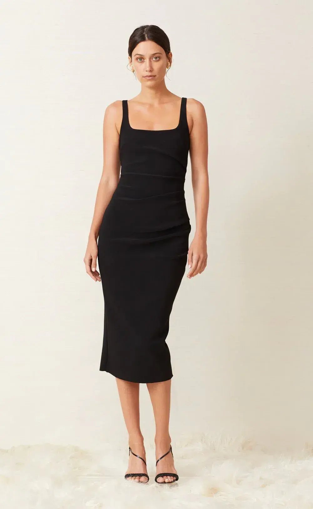 Bec & Bridge Karina Tuck Midi Dress in Black Size XS / AU 6 photo 3