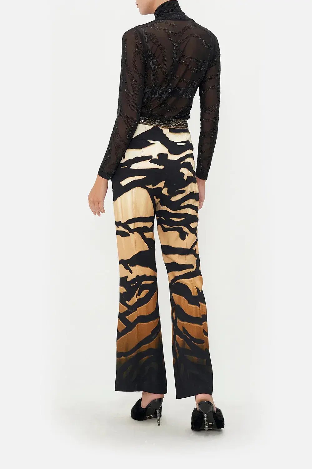 Camilla Jersey Turtleneck Tame My Tiger Black with Camilla Cool For Cats Soft Bra & Camilla Full Length Flared Pant Tame My Tiger (L / AU14) photo 3