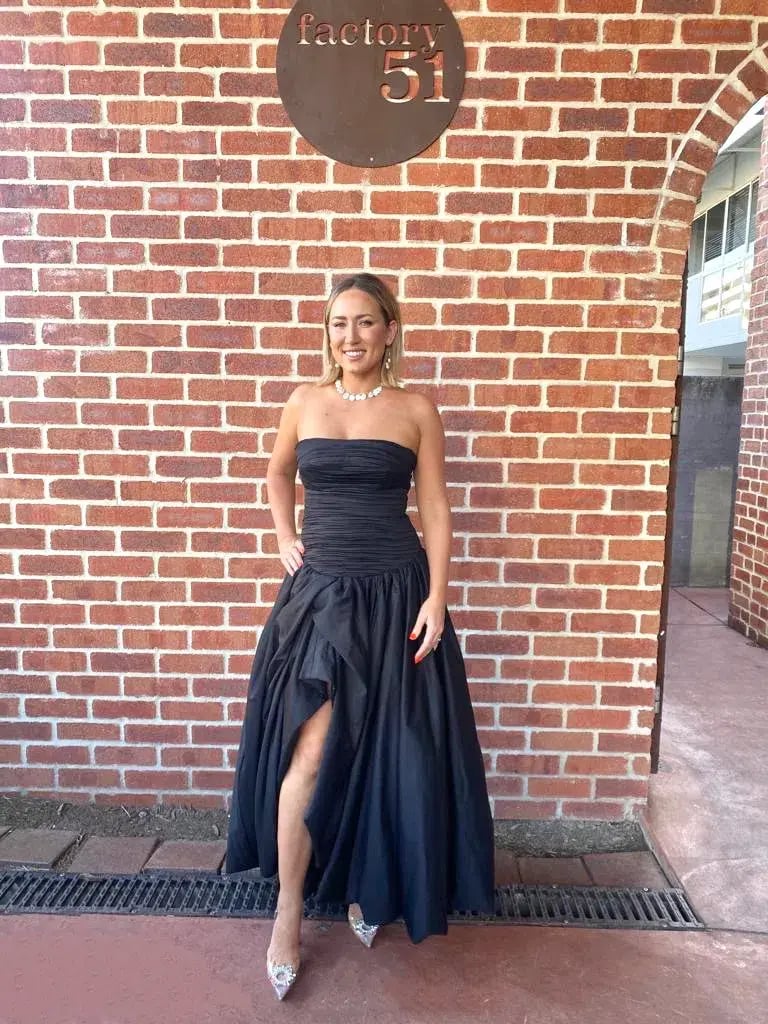 Aje Violette Bubble Hem Maxi Dress Black Size 10 photo 4