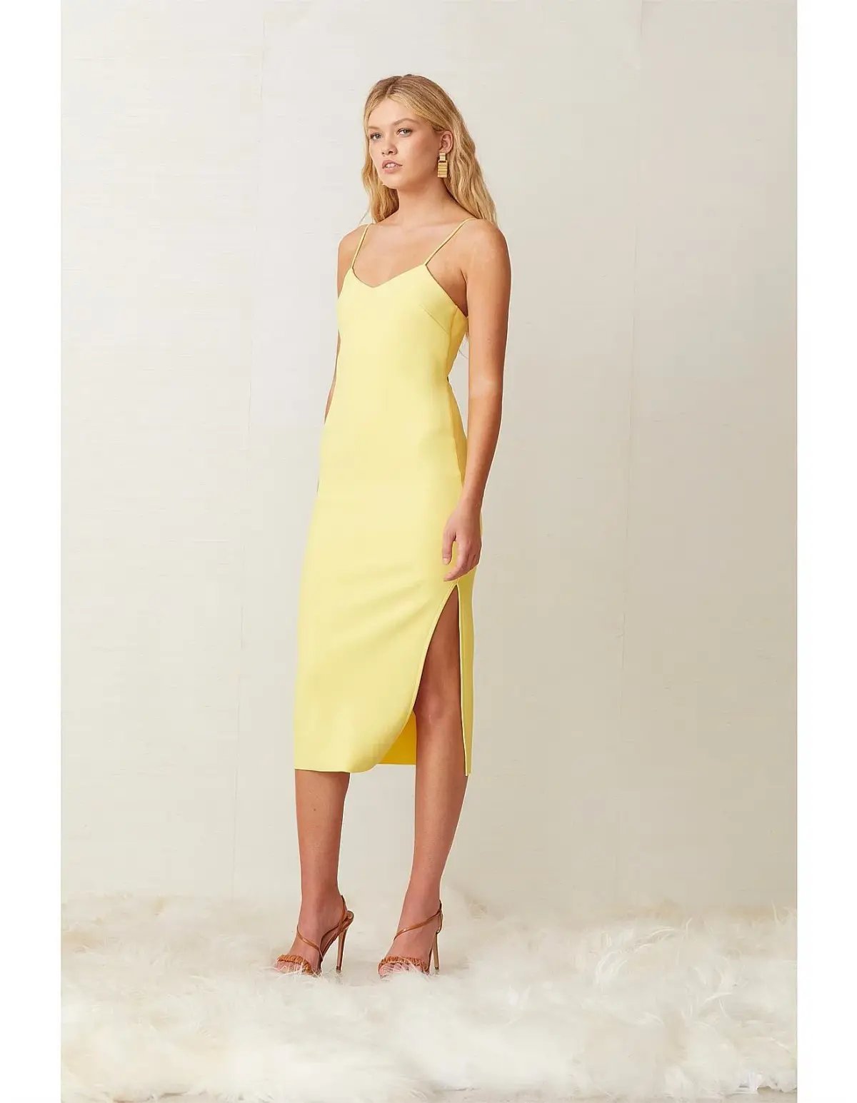 Bec & Bridge Gemma Midi Dress Yellow Size 12 photo 2