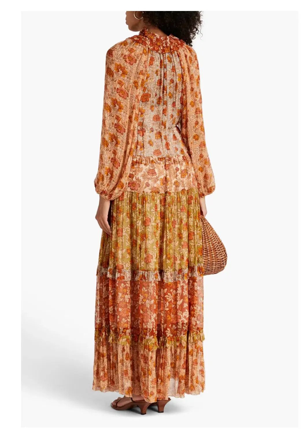 Zimmermann  Andie Tiered Georgette Maxi Dress Floral-Print Size 1/Au 10 photo 2