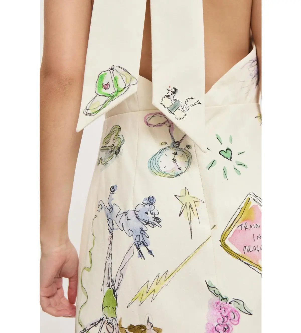 Alemais Court Mini Dress Cream Print Size AU 10 photo 5