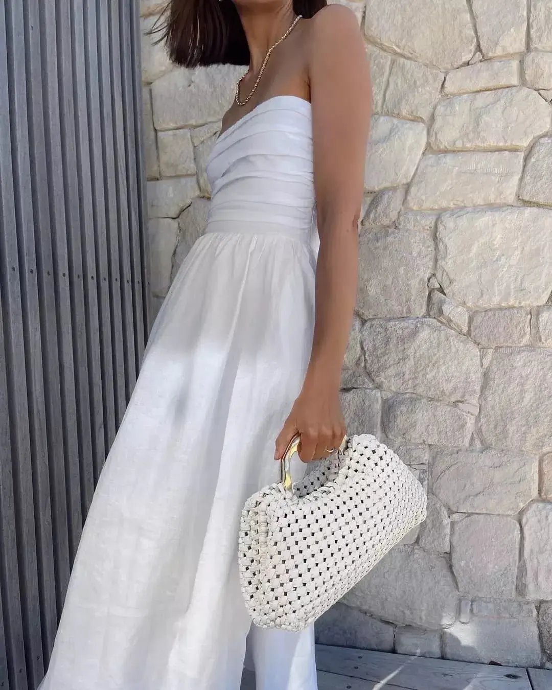 Dissh Lexi  Linen Midi Dress White Size AU 8 photo 2