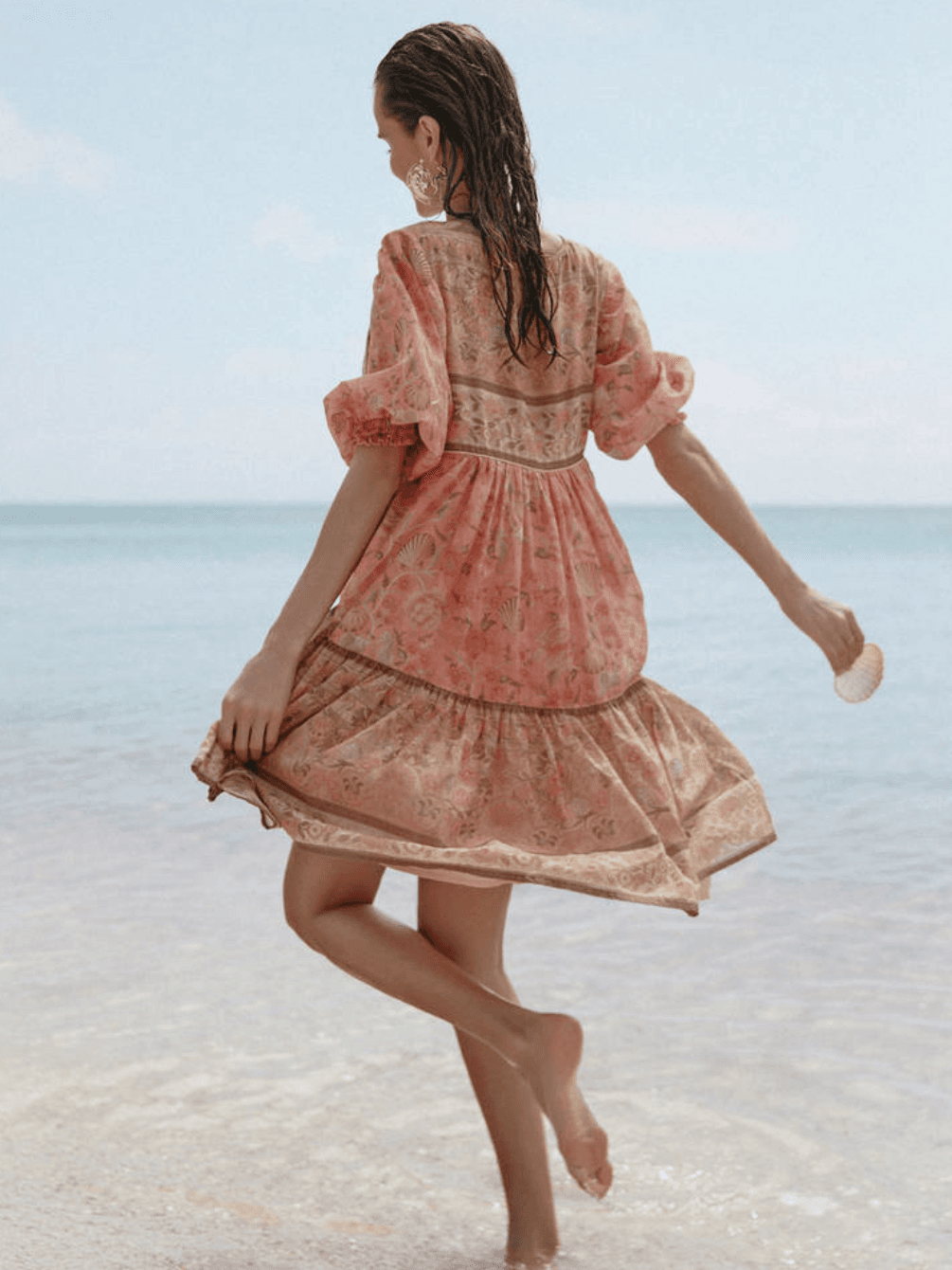 Spell & The Gypsy Seashell Boho Mini Dress Size 6 photo 4